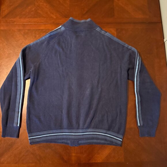 Vintage Mossimo Y2K Zip Up Sweater L Navy Blue  2000s grunge‎ - Picture 8 of 10